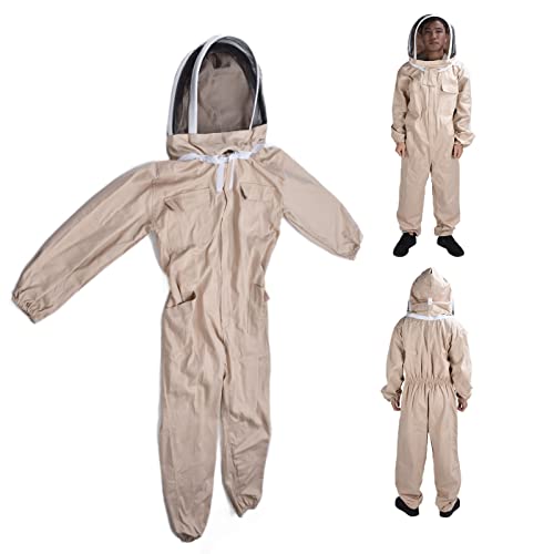 Fato de Apicultura Respirável Ultrafino Com Chapéu de Véu Removível, Design de Bolso Frontal, Tamanh