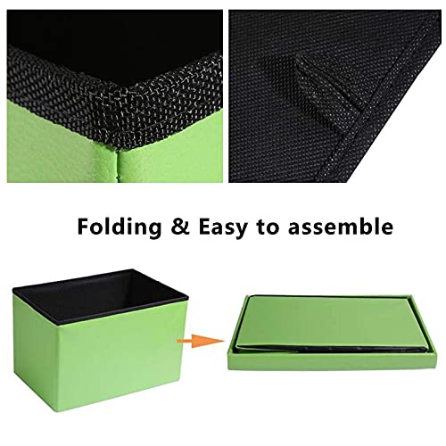 Pouf de rangement rembourré en cuir imperméable salon chambre bureau - 4