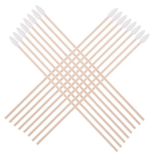 FUNOMOCYA 100pcs Single-Tipped Wooden Cotton Swabs Pointed Cotton Buds for Nails 15cm Long Sturdy Disposable Bulk Pack