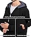 GEEK LIGHTING Men’s Fleece-Lined Zip Up Hoodie, Thick Hooded Jacket Winter Warm Athletic Sweatshirt, Pure black L