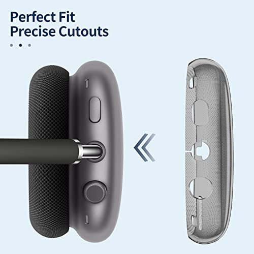Image of Fintie Case Cover for AirPods Max, Soft TPU Clear Anti-Scratch Protective Cover, Transparent Accessories Skin Protector for AirPods Max Headphones (Clear Black)