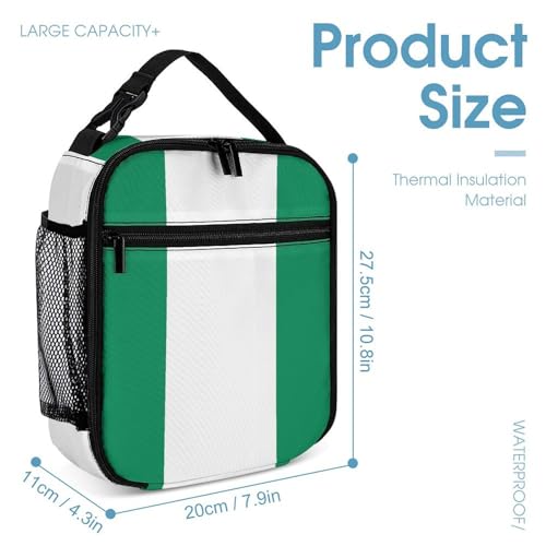 Nigeria Flag Cute Backpacks Set Lightweight Lunch Bag Aesthetic Pencil Cases for Travel Work4