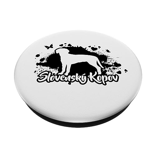 Funny Proud Slovensky Kopov dog mom funny dog PopSockets Swappable PopGrip, Black - Image 2