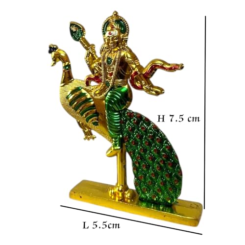 Image of Steel Murugan Vel Statue (8 cm) | Divine Lord Karthikeya Spear for Car Dashboard & Pooja Room Decor | Durable Red Vel Idol for Altar & Spiritual Gifting (murugar)