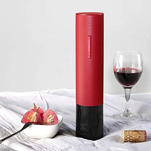 Electric Wine Opener Rechargeable Automatic Corkscrew Wine Bottle Opener with Foil Cutter & USB Charging Cable, Suit for Home Use or as a Gift (Color : Red)