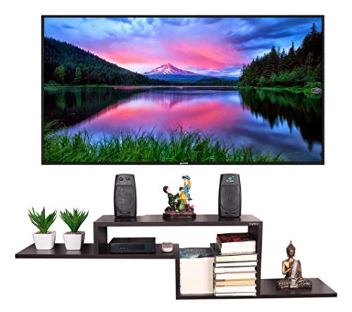 Image of Captiver Renald Engineered Wood Wall Mounted Tv Entertainment Unit Cum Books Shelf 52 Inch (Wenge) Living Room Bedroom Office Hall Decorative Furniture Showc Aseaccessories