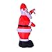 HOMCOM Santa with Candy Cane Indoor/Outdoor LED Inflatable Holiday Christmas Yard Decoration, 8', Multicolor