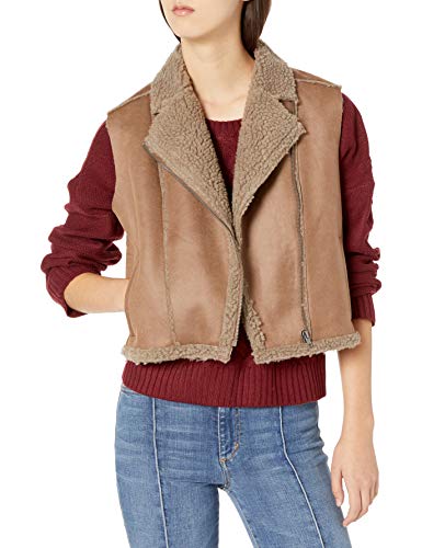 Jack by BB Dakota Junior's Back in time Bonded Faux Suede Moto Vest, Hazelnut, Medium
