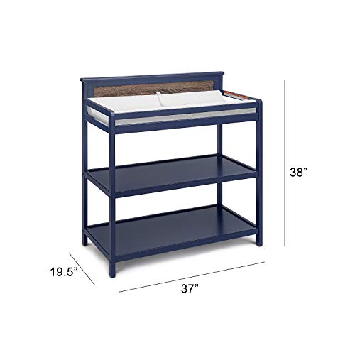Suite Bebe - Connelly Changing Table - Midnight Blue - Wood - Non Toxic and Child Safe - Safety Rail Included