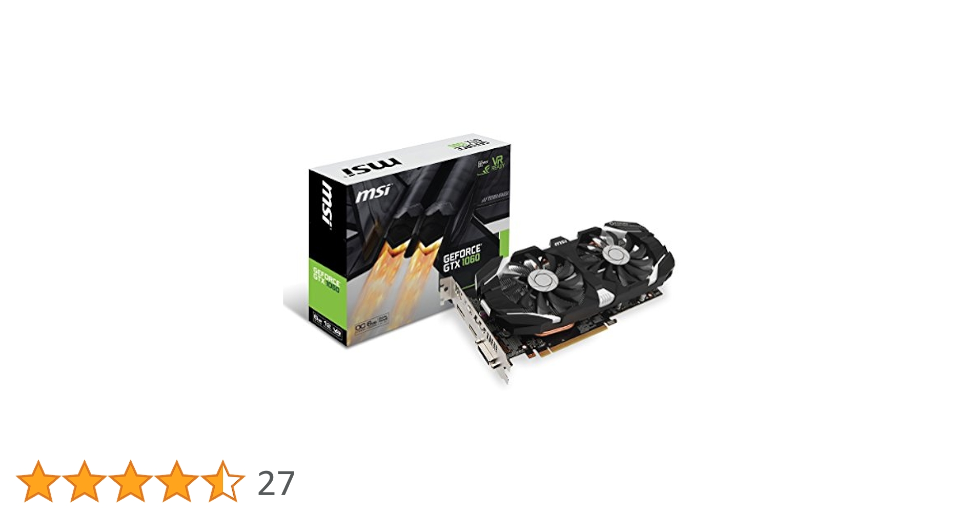 Amazon | MSI GAMING GeForce GTX 1060 6GB GDRR5 192-bit HDCP