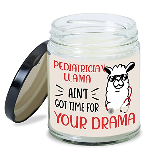 MEDROC Pediatrician Candle Pediatrician Llama Ain't Got Time for Drama Gift for Pediatrics Coworker, Birthday Christmas Gift for Pediatrician Bestie, Pediatrician Day Gift Decoration Home Gift