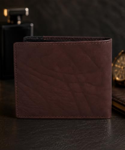 Image of Police Men's Genuine Leather Bifold Wallet with Coin Pocket | 4 Card Slots | Slim Wallet| 2 slip in pockets |Gift box packaging