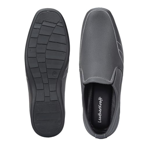 Image of Leatherkraft Round-Toe Formal Slip-On Shoes