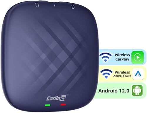 CarlinKit Adaptador AI Box Plus integrado Android 12, YouTube, Netflix, Google Play-2023 versión más reciente compatible con CarPlay con cable OEM y