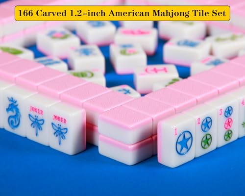 American Mahjong Set Pink 166 Mahjong Tile Set miniatura 6