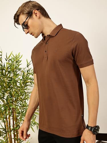Image of Thomas Scott Men's | Solid | Half Sleeve | Regular Fit | 100% Cotton | Polo Collar | Button Closer | Casual Tshirt