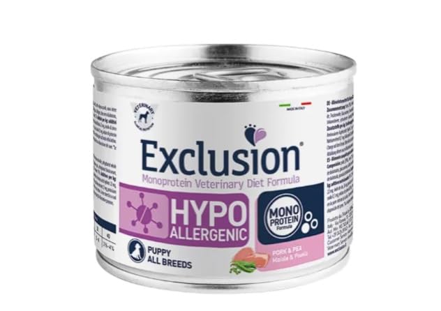 Pienso húmedo para perro hypoallergenic Puppy All Breeds con cerdo y guisantes, 24 x 200 g