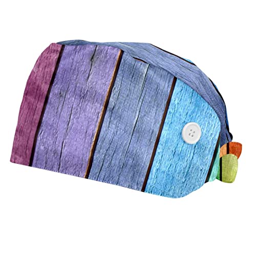 Chapeaux de travail unisexe casquette texture bois arc-en-ciel