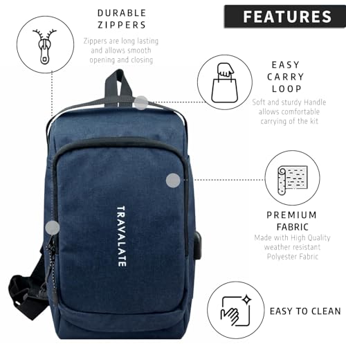 Image of TRAVALATE CrossVent S01 Slim Unisex Crossbody Sling Bag Chest Backpack Shoulder Bag Travel Sling bag with USB Port- Anti-Theft Bag