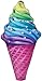 iscream Bubble Gum Scented Rainbow Swirl Cone Shaped 25" x 12" Microbead Pillow