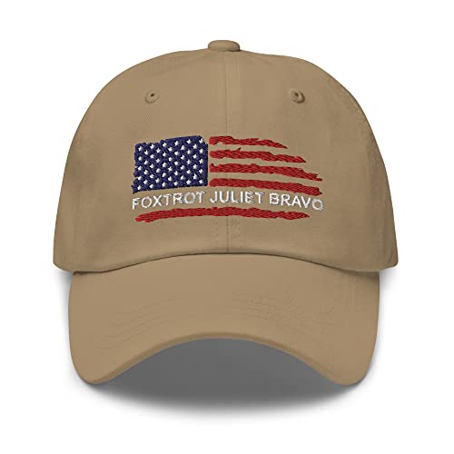 Image of Foxtrot Juliet Bravo Dad Hat, FJB Pro America Unisex Hat, Military Alphabet Code Hat, Camo Pro America Trending FJB Hat