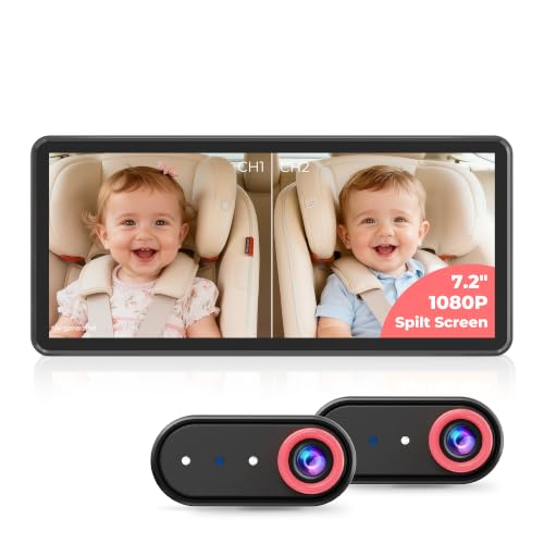 Image of LUCKVIEW BM5PRO Dual Baby Car Camera, 7.2 inch 1080P Monitor