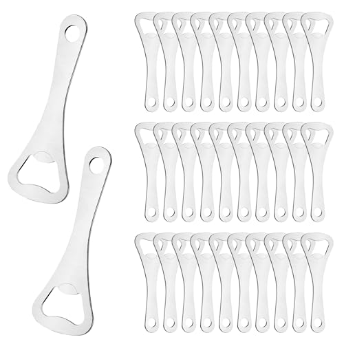 30 Stück Flaschenöffner, Flaschenöffner Edelstah, Flach Tragbare Kapselheber für Küche Bar...