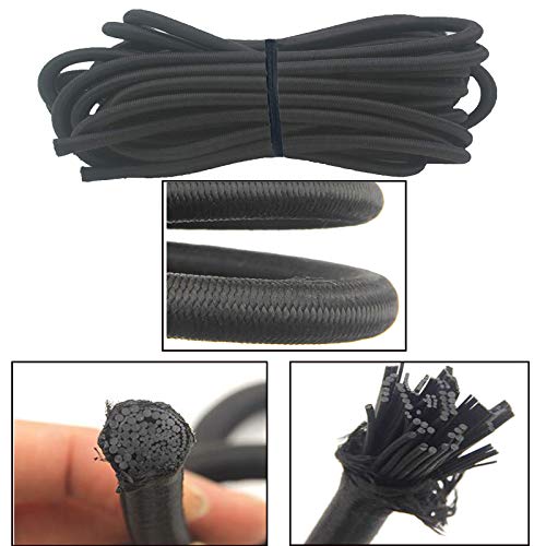 Cabo elástico de caiaque com 4 ganchos de cílios de 6 mm preto elástico para acampamento, deck de ca