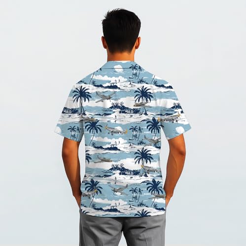 Image of Men's Hawaiian Wrinkle Free Short Sleeve Button Down Funny Tropical Floral Beach Vacation Shirt