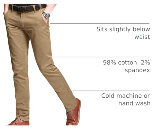 Image of Match Men's Regular Fit Comfort Stretch Casual Chino Pants