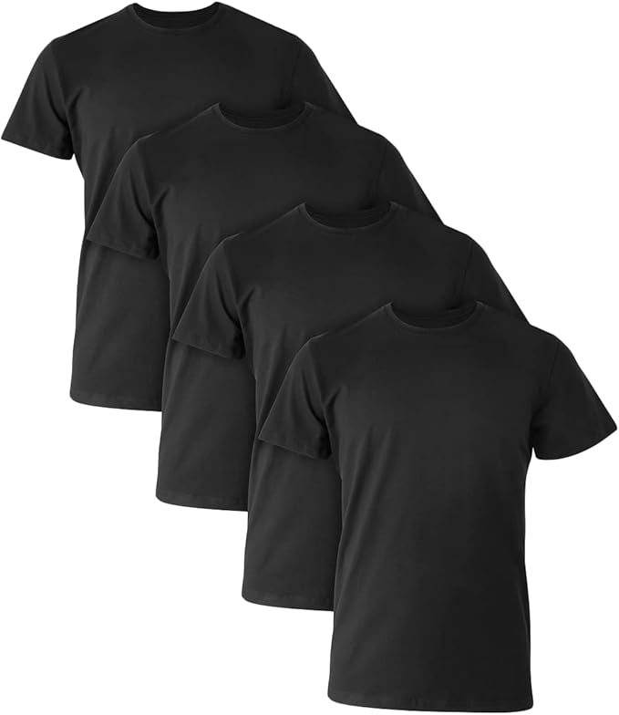 Hanes Mens Hanes Ultimate Comfort Fit Undershirt, Men’s Crewneck Stretch-Cotton T-Shirt, 4-Pack