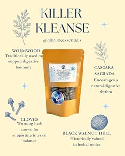 Killer Kleanse | 168 Vegan Capsules | Black Walnut, Wormwood, Clove, Cascara Sagrada | Alkaline Essentials | 28 Day Supply