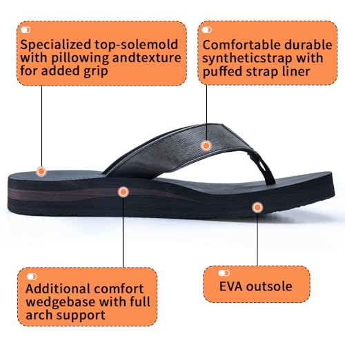 MGGMOKAY Mens Flip Flop Comfort Thong Sandals with Orthotic Arch Support3