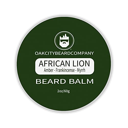 Oakcitybeardco. - African Lion - 2 Ounce - Beard Balm - Amber - Frankincense - Myrrh - Sandalwood - Patchouli - Beard Conditioner #TOP1
