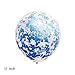 Chaungfu Balloons, 11 pcs Foil Balloons 2 Year Old for 2st Birthday Party Supplies Decoration, Confetti Balloon Kids Years (2th, Blue)