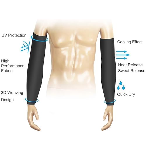 Image of YQXCC Arm Sleeves Cooling UV Sun Protection Sport Compression for Men Women