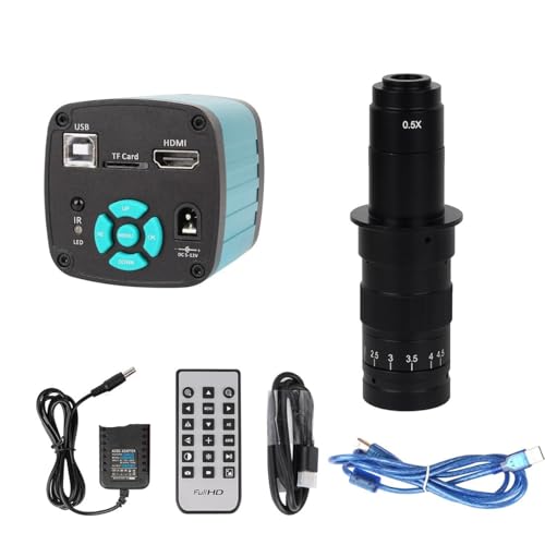 顕微鏡観察 13mp単眼顕微鏡デジタルカメラセット130Xまたは180倍調整レンズ(48MP HDMI USB 180X)