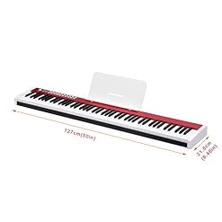 MYRCLMY 88 Clés Portables Organes Électroniques De Piano Électrique De Piano Vélocité Sensible Au Clavier LED Clés D… – Image 3