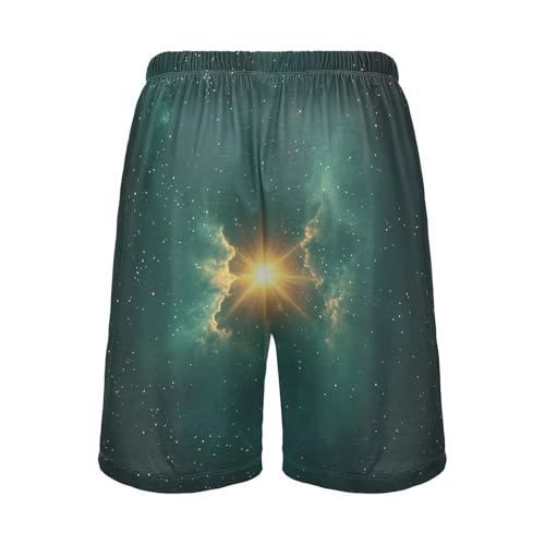 Glowing Star Cloud Teal Pajama Shorts for Men Lounge Pants Athletic Shorts Mens Casual Pajama Shorts with Pockets, S-XXL2