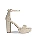 DREAM PAIRS Women's Platform Chunky High Heeled Sandals Open Toe Block Heels Ankle Strap Dress Shoes for Wedding Party Evening,Size 7.5,Gold-Glitter,DWUMHS2508
