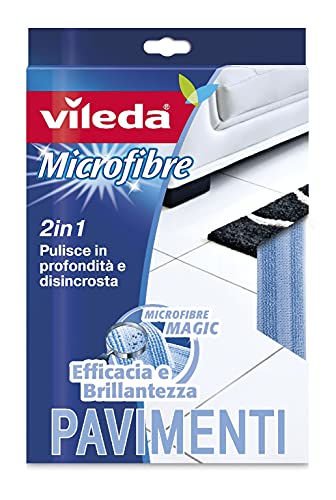 Vileda, Panno in Microfibra Pavimenti, Pulizia Efficace ed in ProfonditĂ , Qualsiasi Tipo di Pavimento