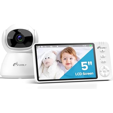 iFamily Baby Monitor with Camera and Audio – 720P HD Resolution, Large Display, 3500mAh Battery, Night Vision, Remote Pan, Tilt, and Zoom – Two-Way Talk, Lullabies, Thermal Monitor, 960ft Range Cover