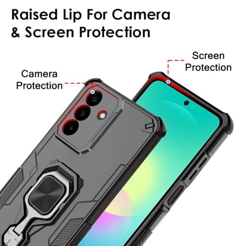 Image of TheGiftKart Tough Armor Bumper Back Case Cover for Samsung Galaxy A27 5G | Ring Holder & Kickstand in-Built | 360 Degree Protection Back Case Cover for Samsung Galaxy A27 5G (PC & TPU, Black)