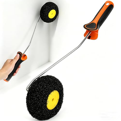 BXUUXA Rodillo para Masillas,Rodillo de Esquina para Esquinas con Mango Rodillos,Angulares para Enlucir Eficiencia Rodillos de Pintura Interior de Revestimiento para Aplicar Masilla Roller Filler