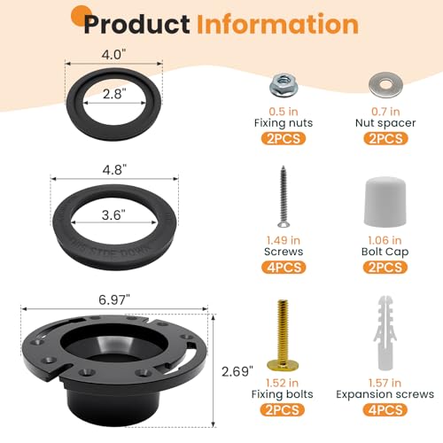 Image of 385345892 Waste Ball Seal Kit For RV 320 300 R34120 Toilet Seal Replaces | 34120 Waste Ball Seal 385311658 RV Toilet Seal 3Inch Socket Floor Flange For RV Toilet Seal Replaces