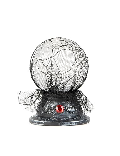 Boland 73050 - Bola de cristal interativa, tamanho 19 x 13 cm, bola mágica com luz e som, inclui pilhas, decoração, objeto decorativo, Halloween, carnaval, festa temática, cor preta