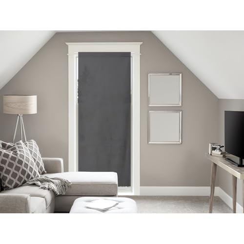 Soleil d'ocre Panama Voile pour Porte Fenêtre Anthracite Coton Gris 70 x 200 cm