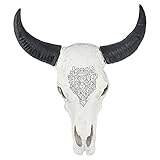 crane taureau decoratif  CHICIRIS Décoration Murale Crâne de Vache, Tête de Taureau Rustique Faux Tenture Murale Sculpture Tête de Crâne de Taureau en Résine pour Décor de Bureau de Chambre à Coucher à la Maison
