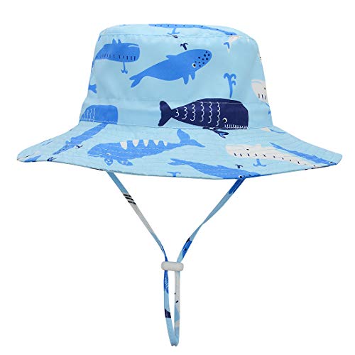 Image of Baby Sun Hat UPF 50+ Sun Protective Toddler Bucket Hat Summer Kids Beach Hats Wide Brim Outdoor Play Hat for Boys Girls