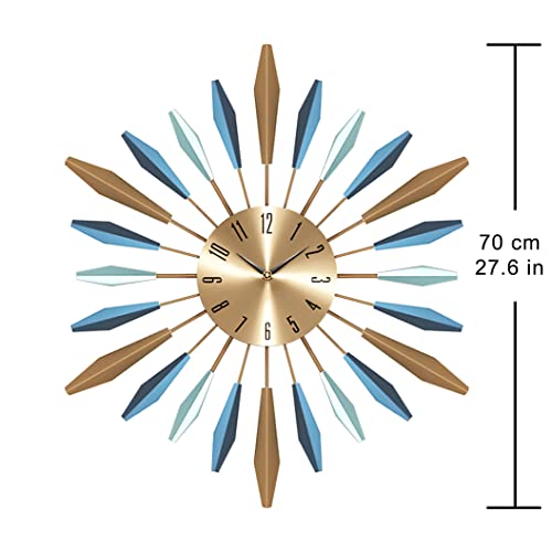 Yisiteone 28 Inch Large Wall Clock Metal Decorative, Mid Century Silent Non-Ticking Big Clocks, Modern Home Decorations For Living Room,Bedroom,Dining Room,Office #TOP5